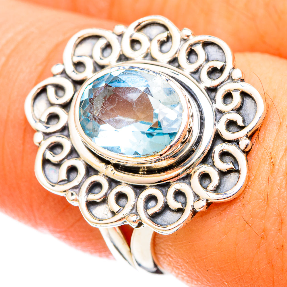 Blue Topaz Rings handcrafted by Anasilvercos - RING120759