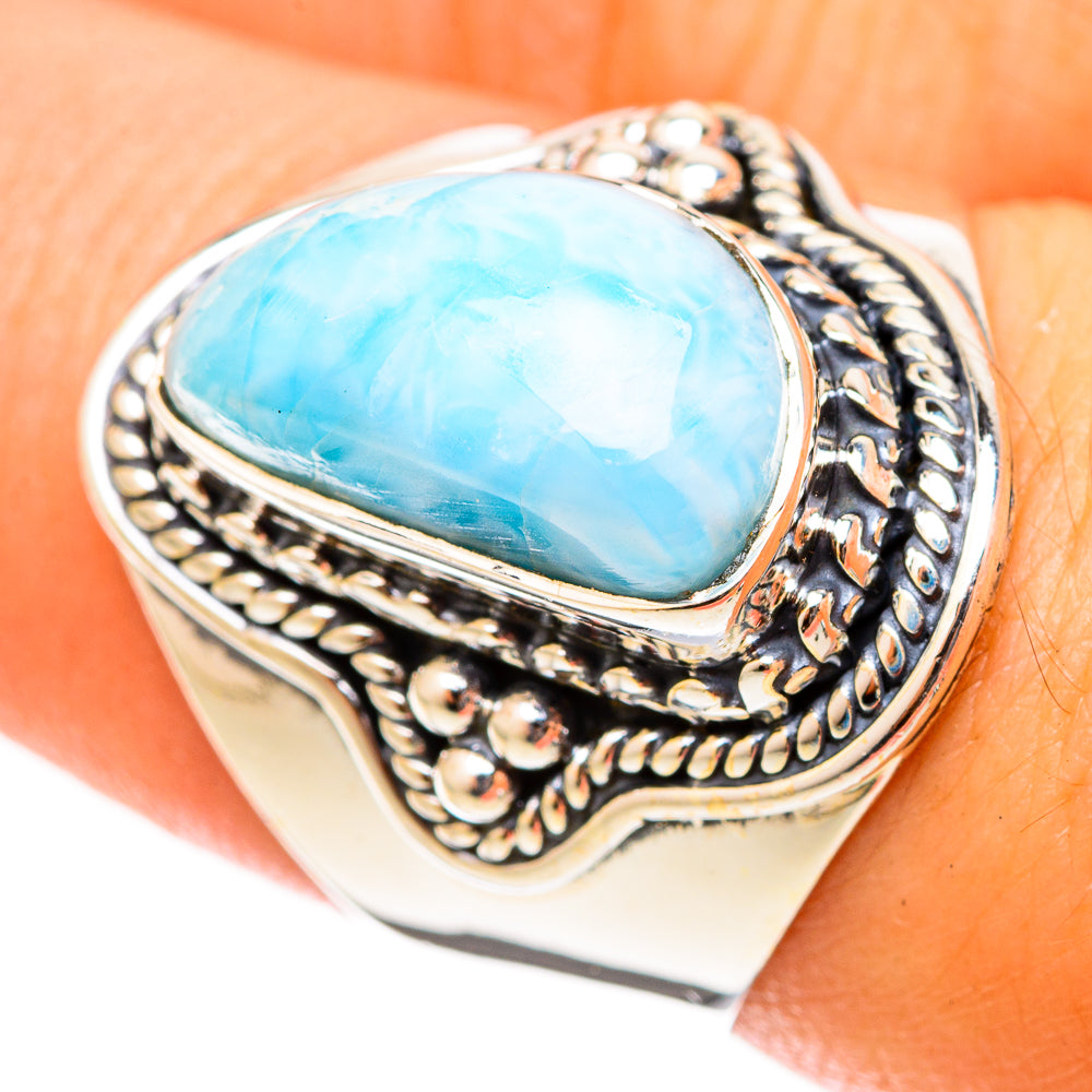 Larimar Rings handcrafted by Anasilvercos - RING120761