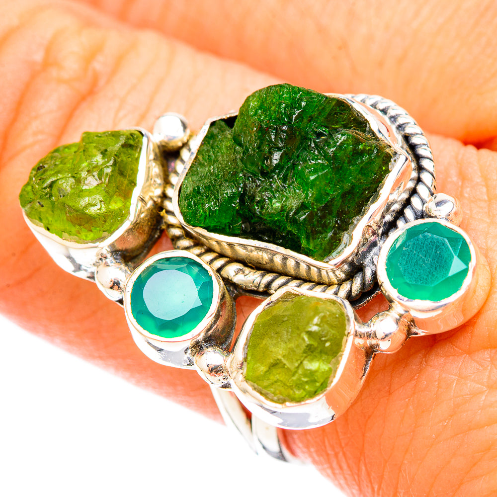 Chrome Diopside Rings handcrafted by Anasilvercos - RING120766
