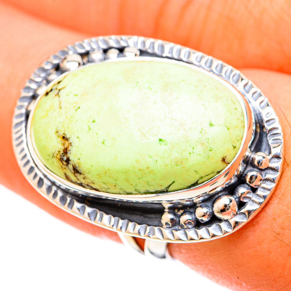Lemon Chrysoprase Rings handcrafted by Anasilvercos - RING120767