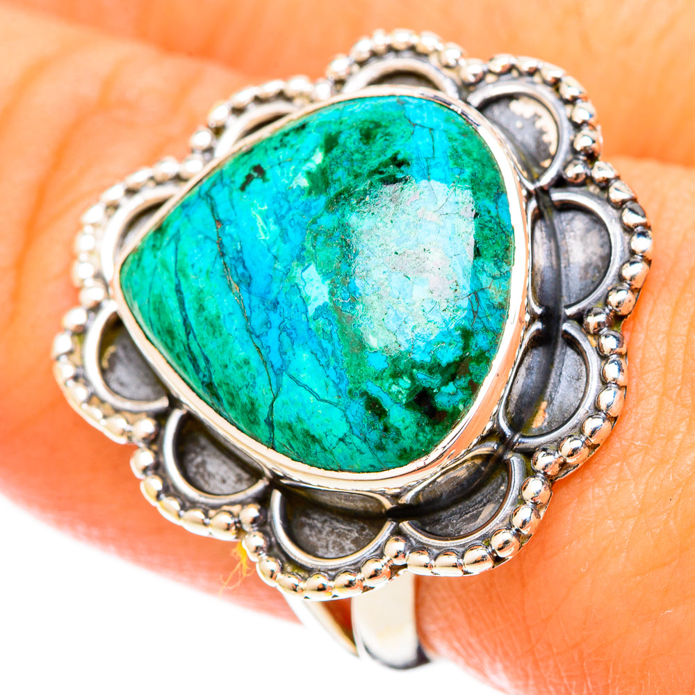 Chrysocolla Rings handcrafted by Anasilvercos - RING120787