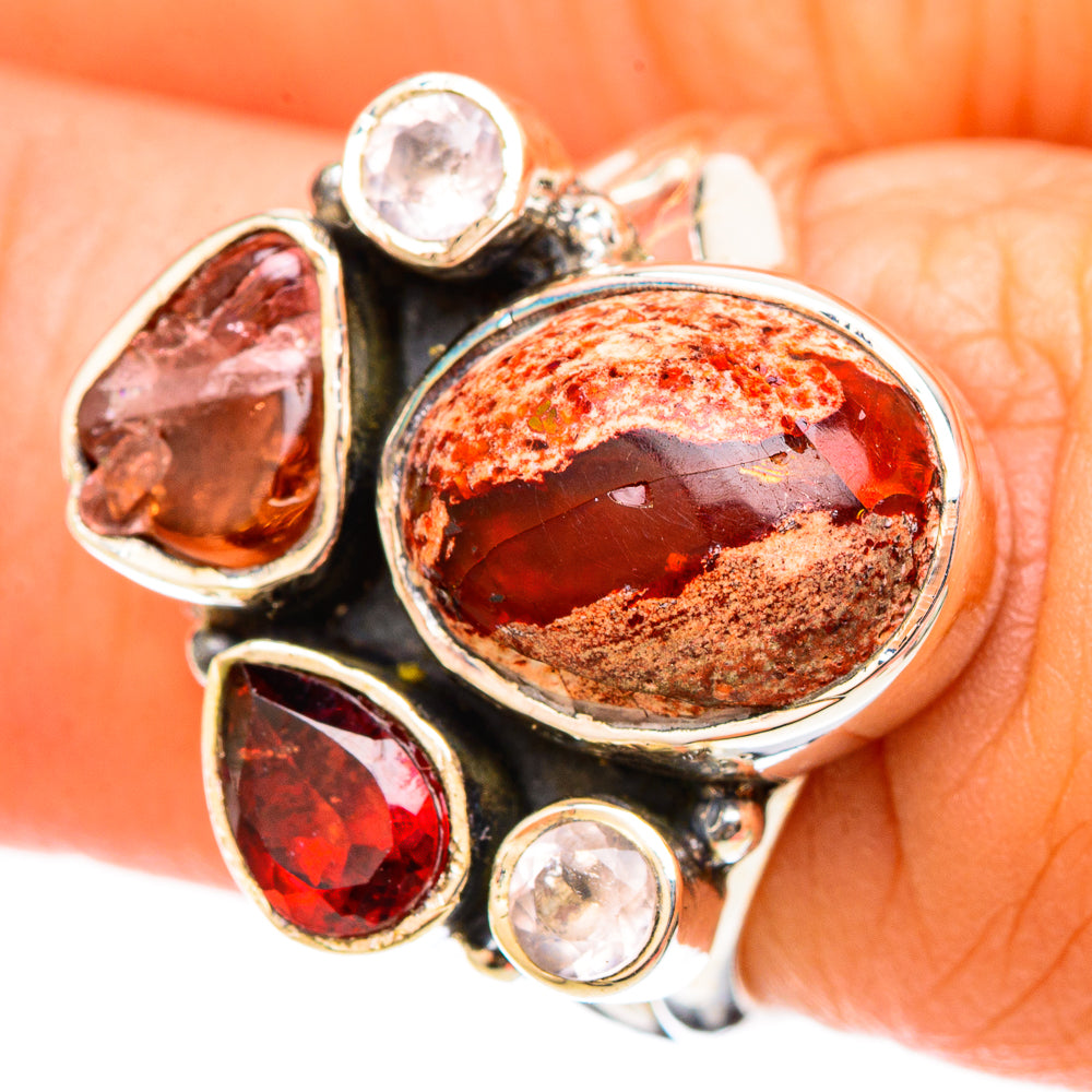 Mexican Fire Opal Rings handcrafted by Anasilvercos - RING120788