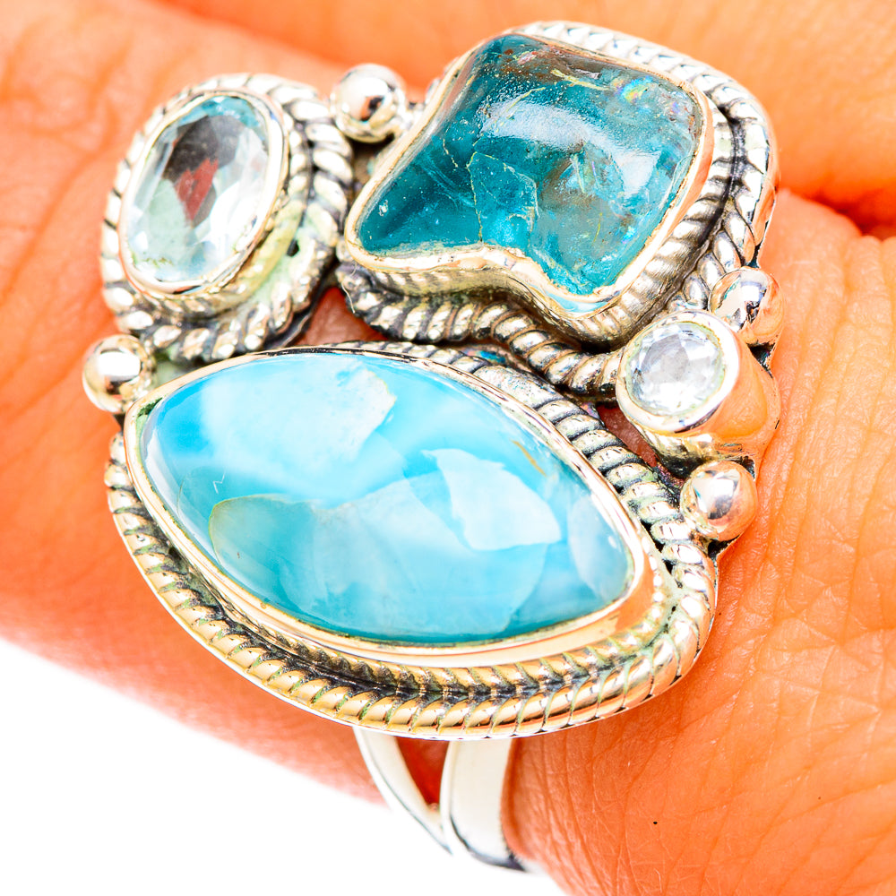 Larimar Rings handcrafted by Anasilvercos - RING120794