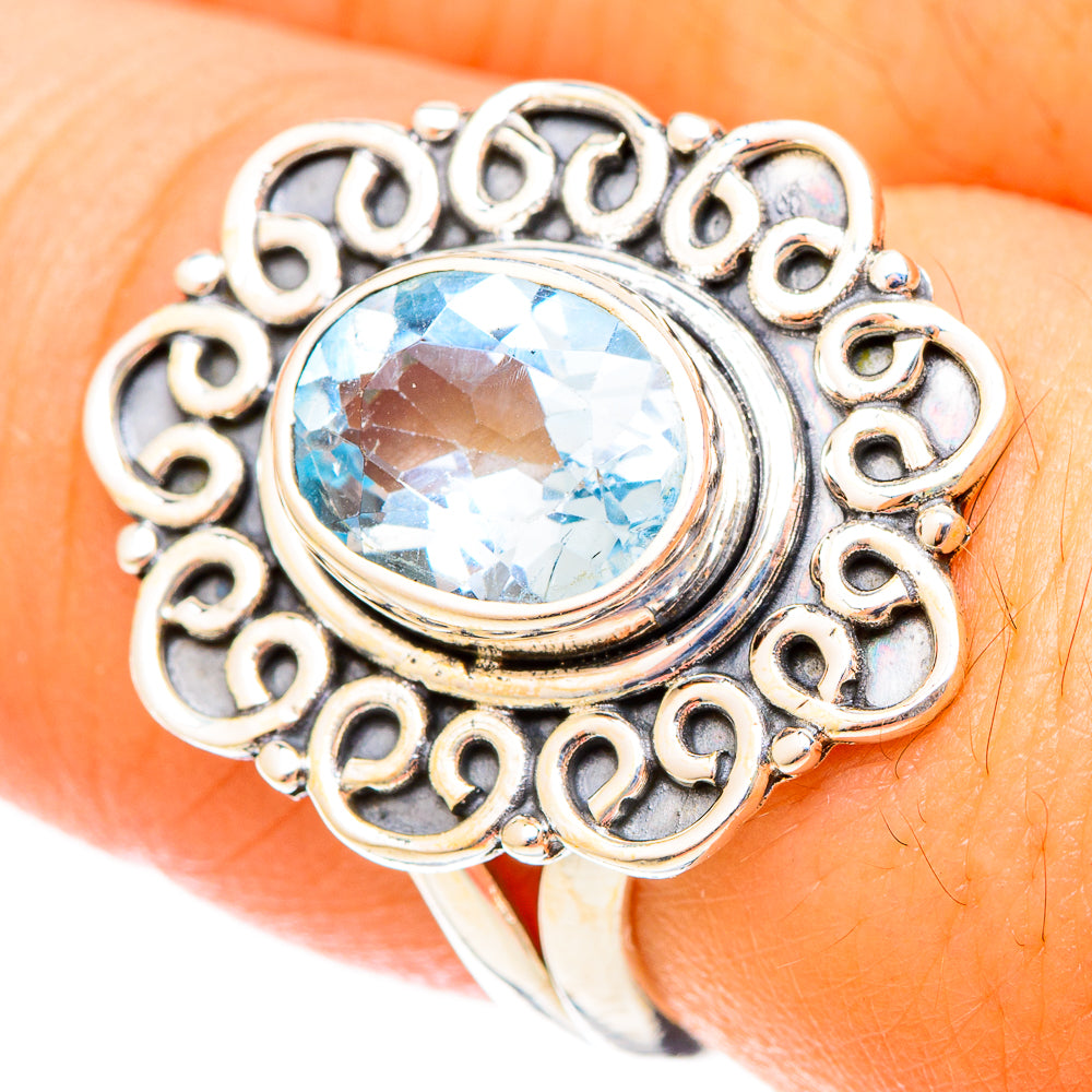 Blue Topaz Rings handcrafted by Anasilvercos - RING120795