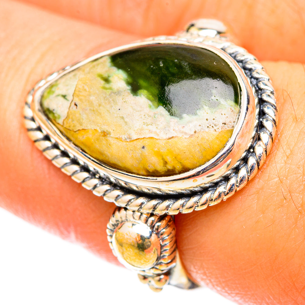 Australian Green Opal Rings handcrafted by Anasilvercos - RING120800