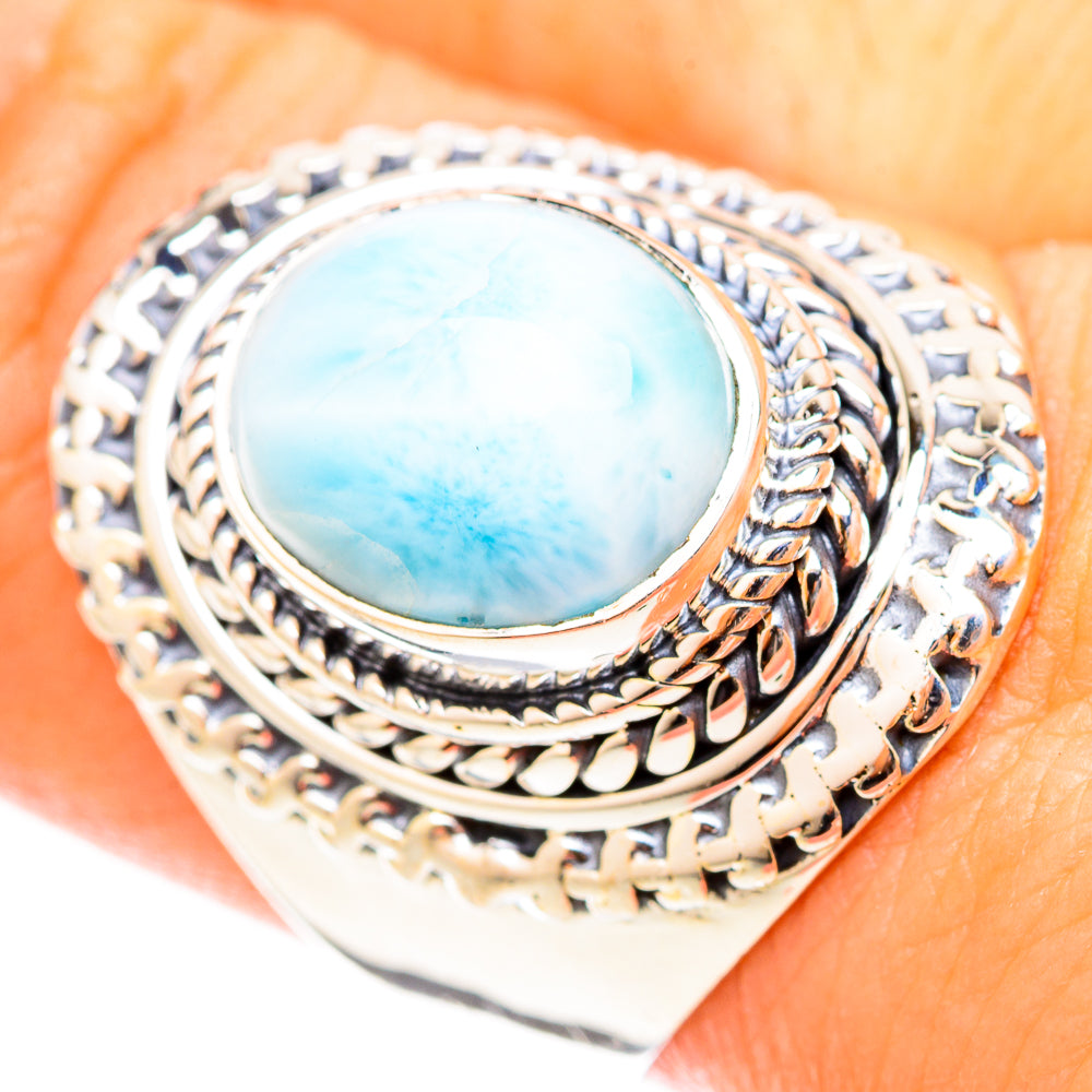Larimar Rings handcrafted by Anasilvercos - RING120823