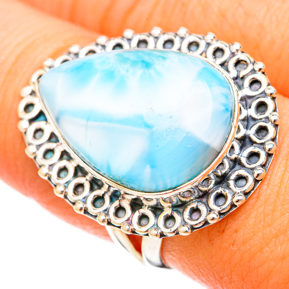 Larimar Rings handcrafted by Anasilvercos - RING120835