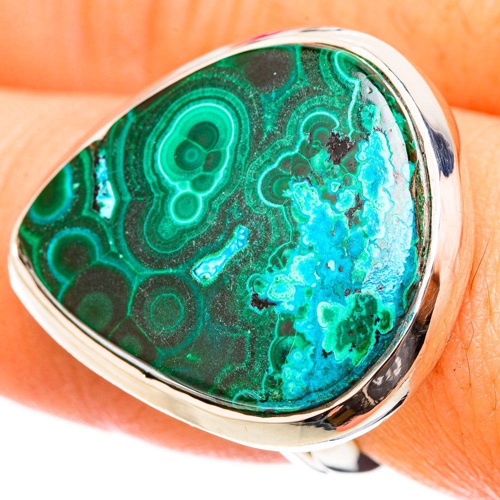 Malachite In Chrysocolla Rings handcrafted by Anasilvercos - RING120839