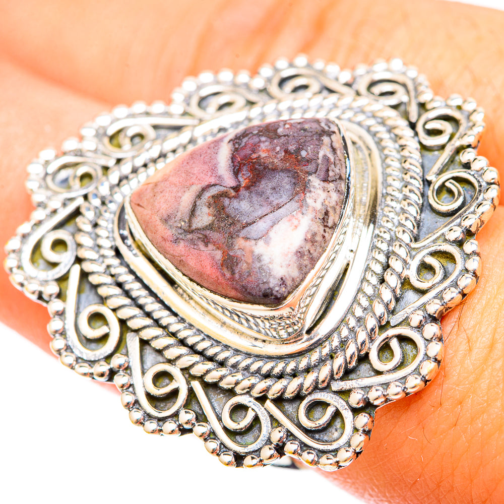 Pink Agate Rings handcrafted by Anasilvercos - RING120850