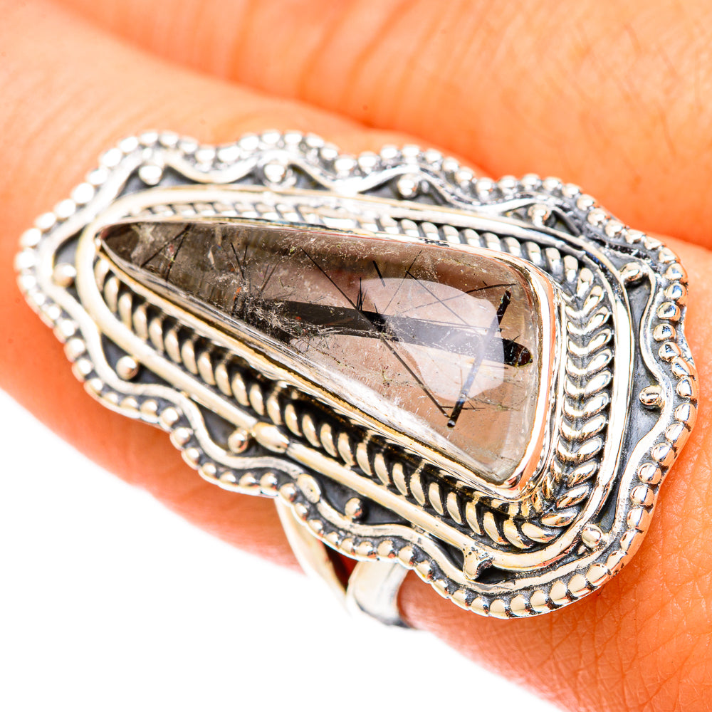 Tourmalinated Quartz Rings handcrafted by Anasilvercos - RING120925