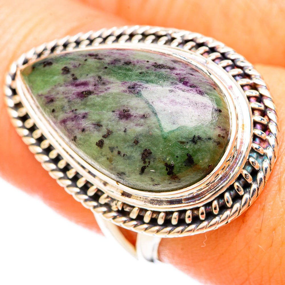 Ruby Zoisite Rings handcrafted by Anasilvercos - RING120959