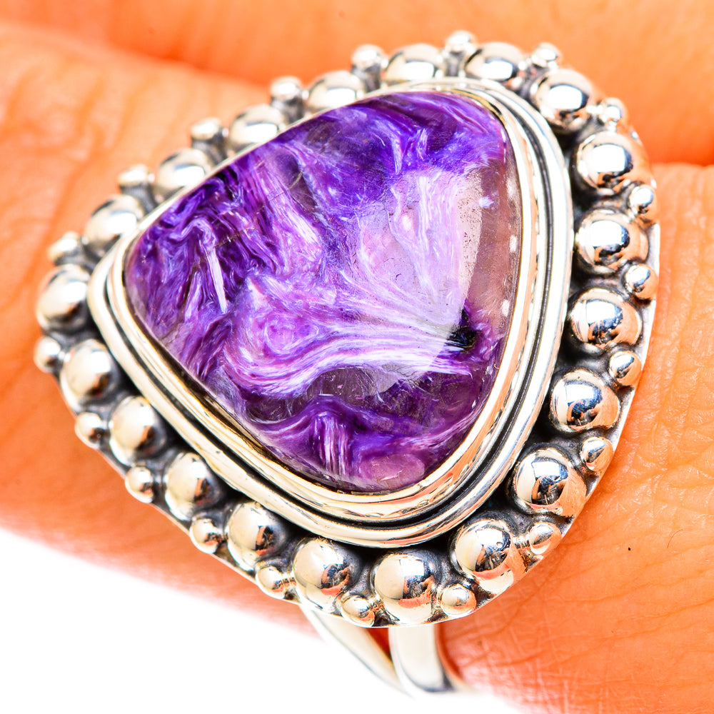Charoite Rings handcrafted by Anasilvercos - RING120978