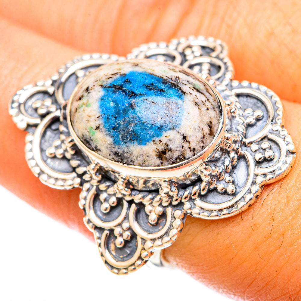 K2 Blue Azurite Rings handcrafted by Anasilvercos - RING120997