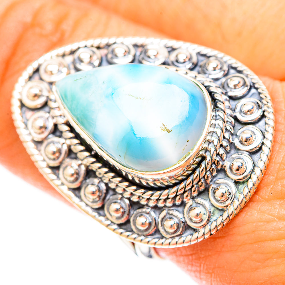 Larimar Rings handcrafted by Anasilvercos - RING121001