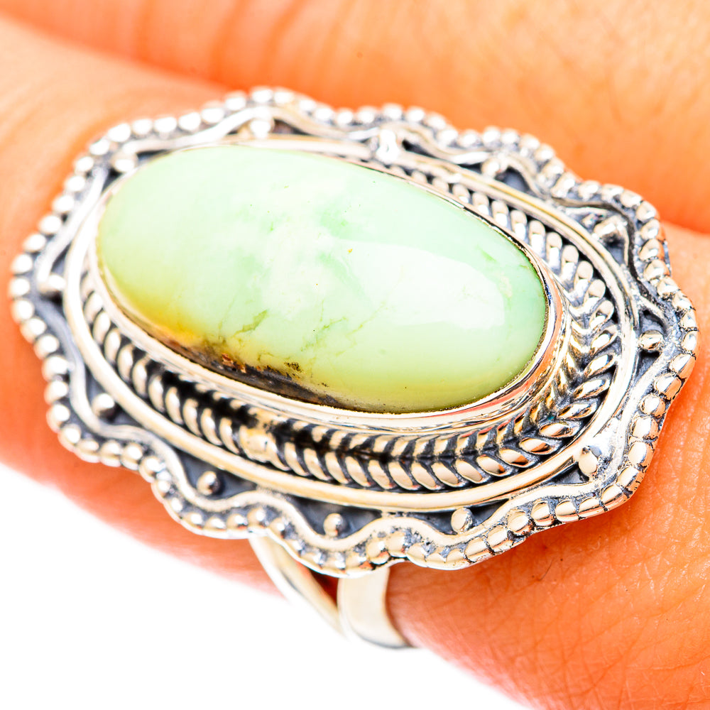 Lemon Chrysoprase Rings handcrafted by Anasilvercos - RING121011