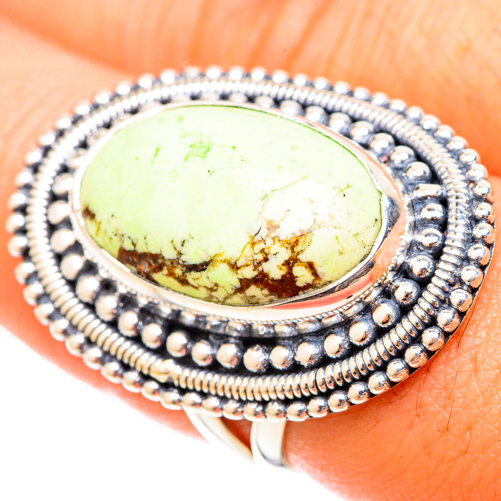 Lemon Chrysoprase Rings handcrafted by Anasilvercos - RING121028