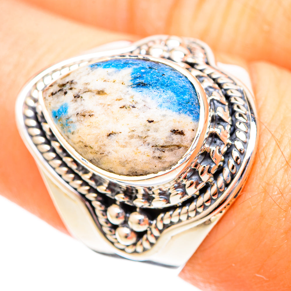 K2 Blue Azurite Rings handcrafted by Anasilvercos - RING121033