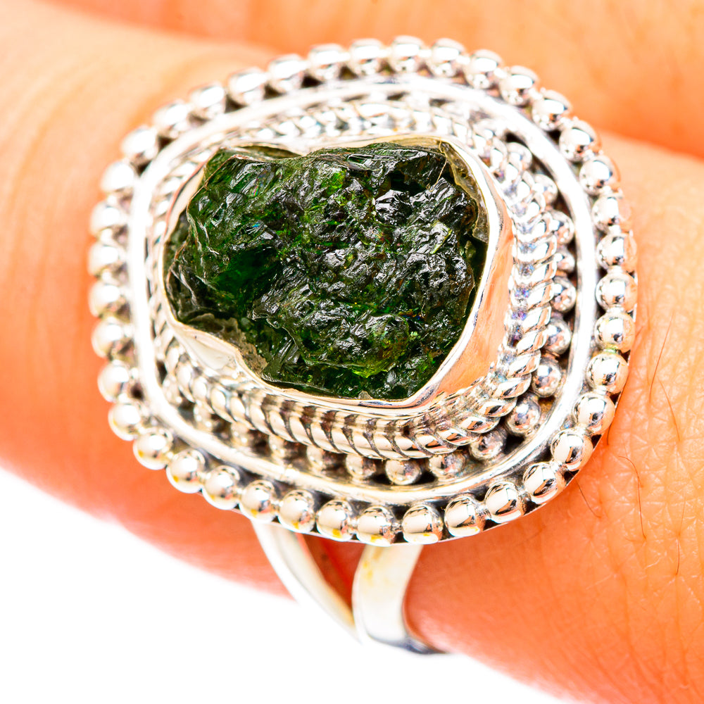 Chrome Diopside Rings handcrafted by Anasilvercos - RING121037
