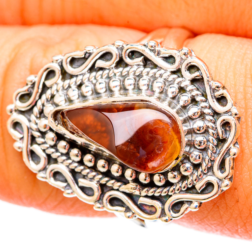 Mexican Fire Agate Rings handcrafted by Anasilvercos - RING121042