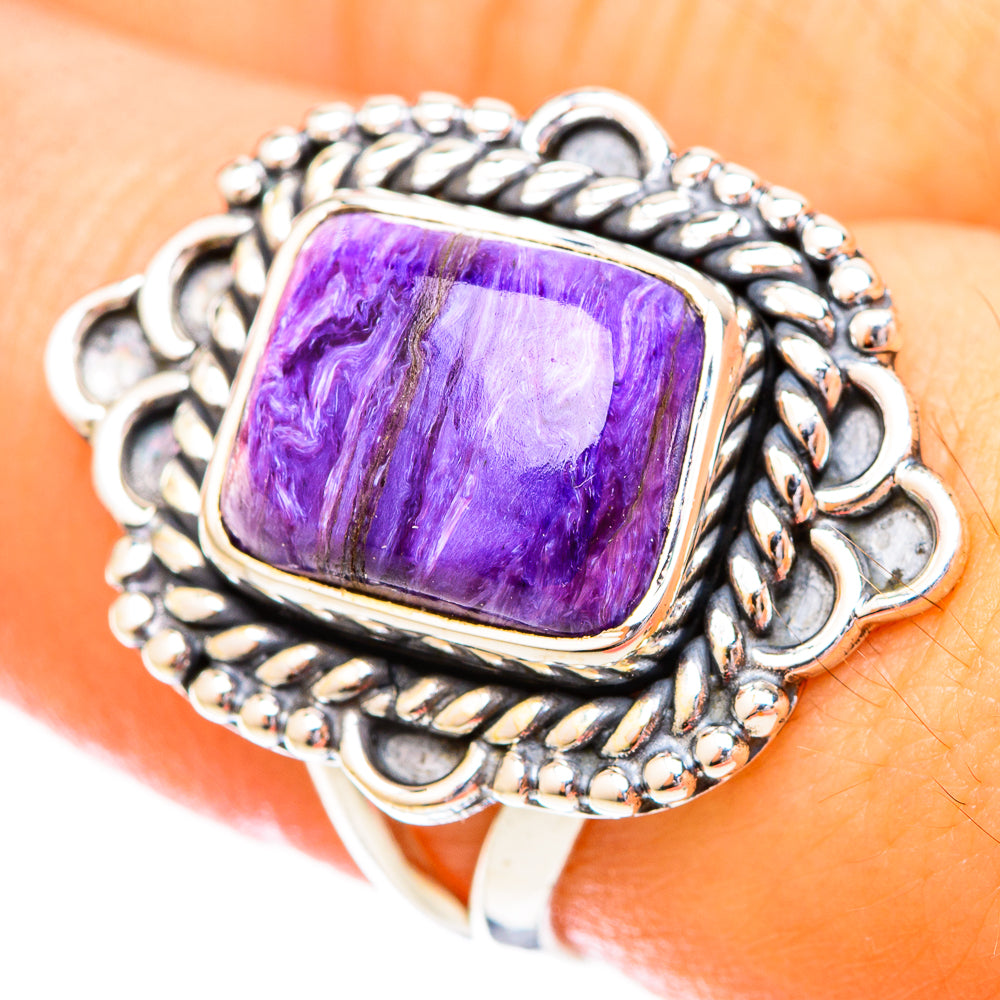 Charoite Rings handcrafted by Anasilvercos - RING121050