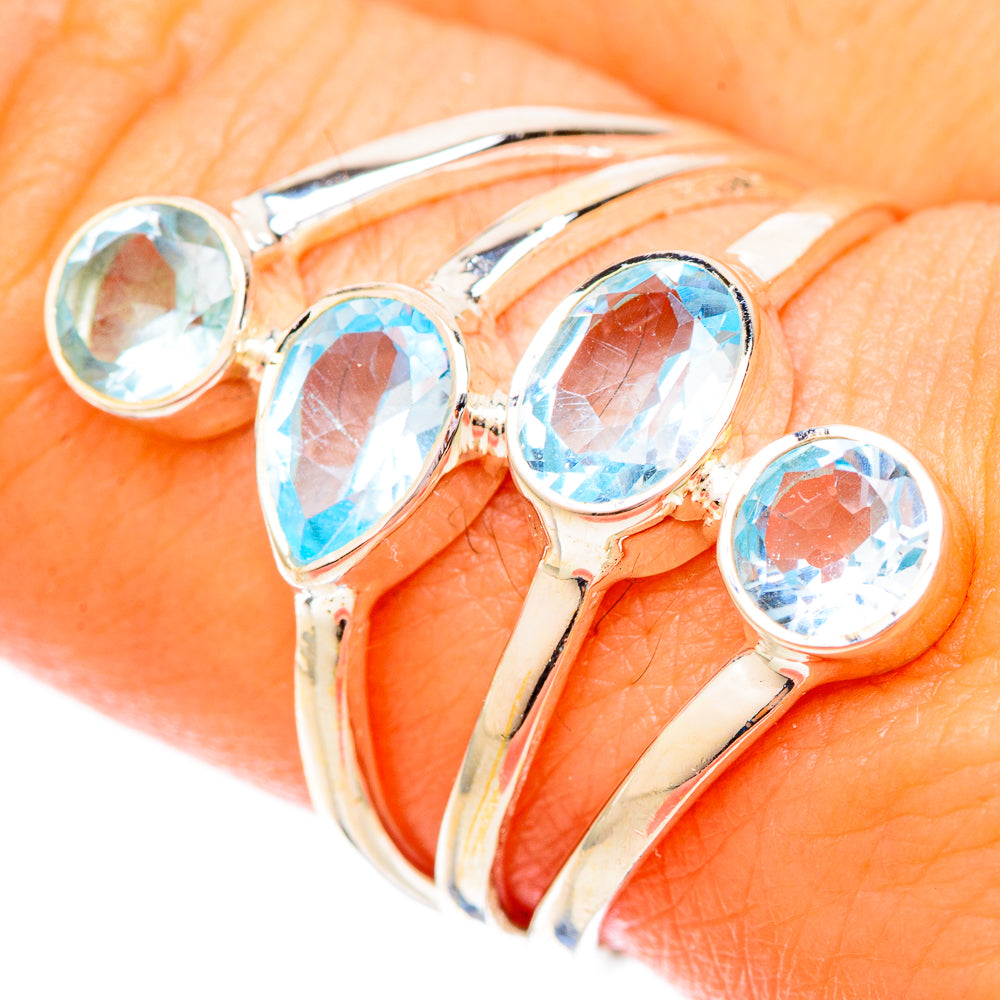Blue Topaz Rings handcrafted by Anasilvercos - RING121062