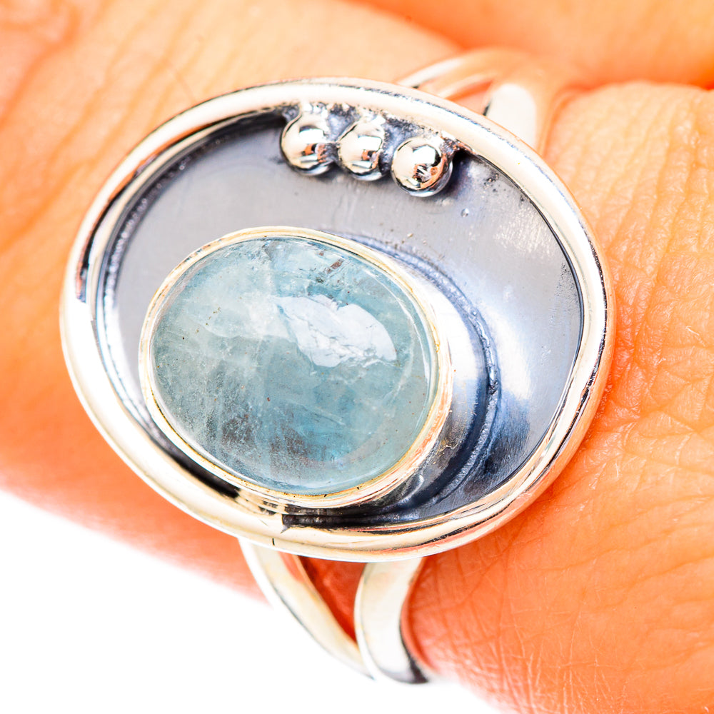 Aquamarine Rings handcrafted by Anasilvercos - RING121063
