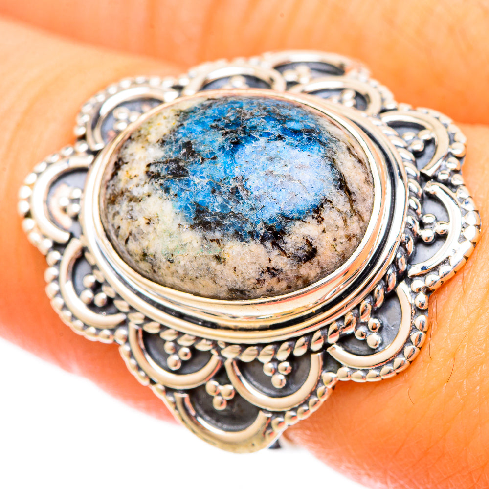 K2 Blue Azurite Rings handcrafted by Anasilvercos - RING121064