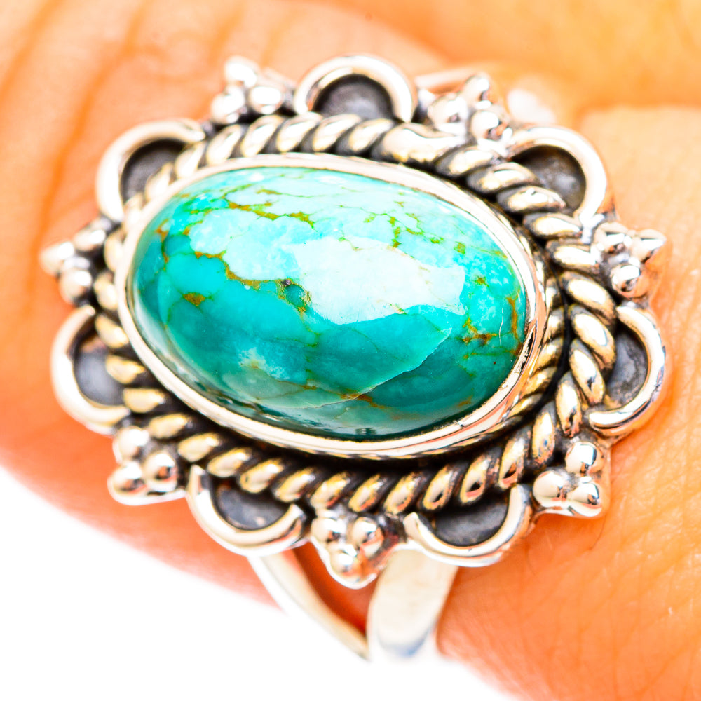 Tibetan Turquoise Rings handcrafted by Anasilvercos - RING121066