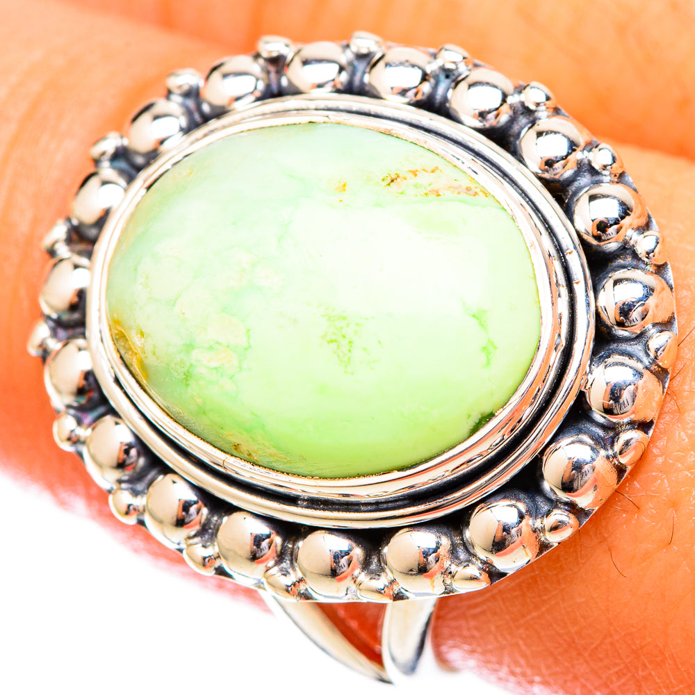 Lemon Chrysoprase Rings handcrafted by Anasilvercos - RING121070