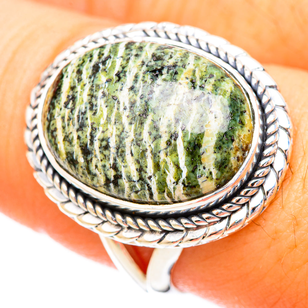Green Swiss Opal Rings handcrafted by Anasilvercos - RING121073