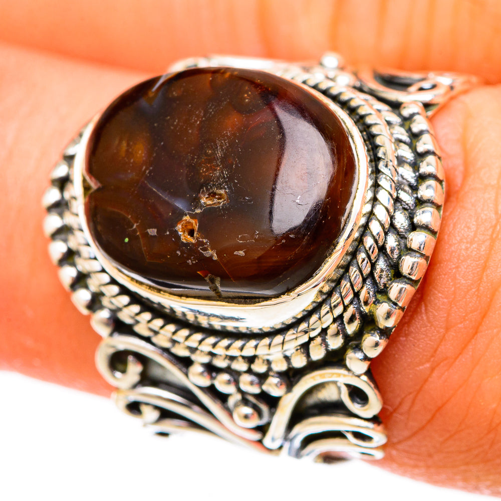 Mexican Fire Agate Rings handcrafted by Anasilvercos - RING121074