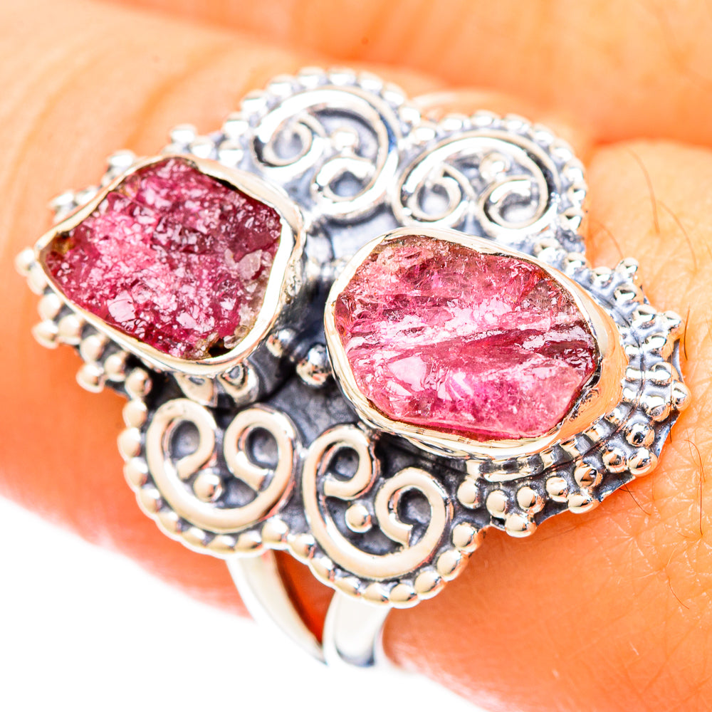 Pink Tourmaline Rings handcrafted by Anasilvercos - RING121078