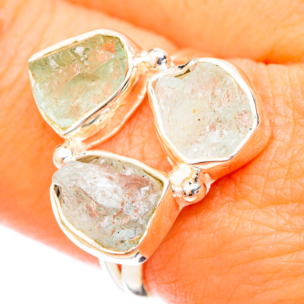 Aquamarine Rings handcrafted by Anasilvercos - RING121093