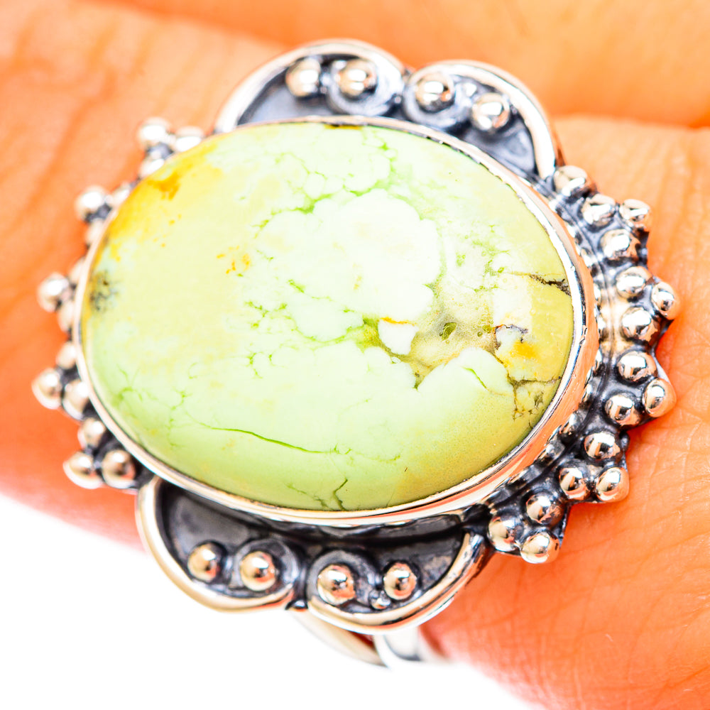 Lemon Chrysoprase Rings handcrafted by Anasilvercos - RING121099