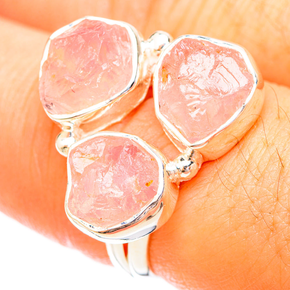 Rose Quartz Rings handcrafted by Anasilvercos - RING121109