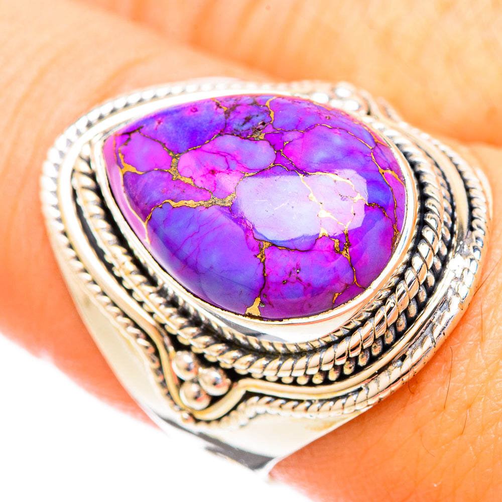 Purple Copper Composite Turquoise Rings handcrafted by Anasilvercos - RING121112