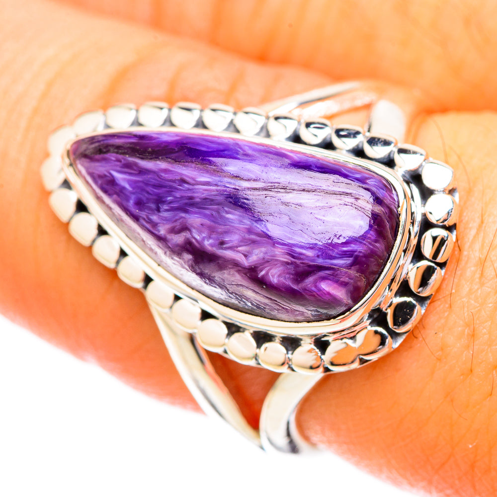 Charoite Rings handcrafted by Anasilvercos - RING121113