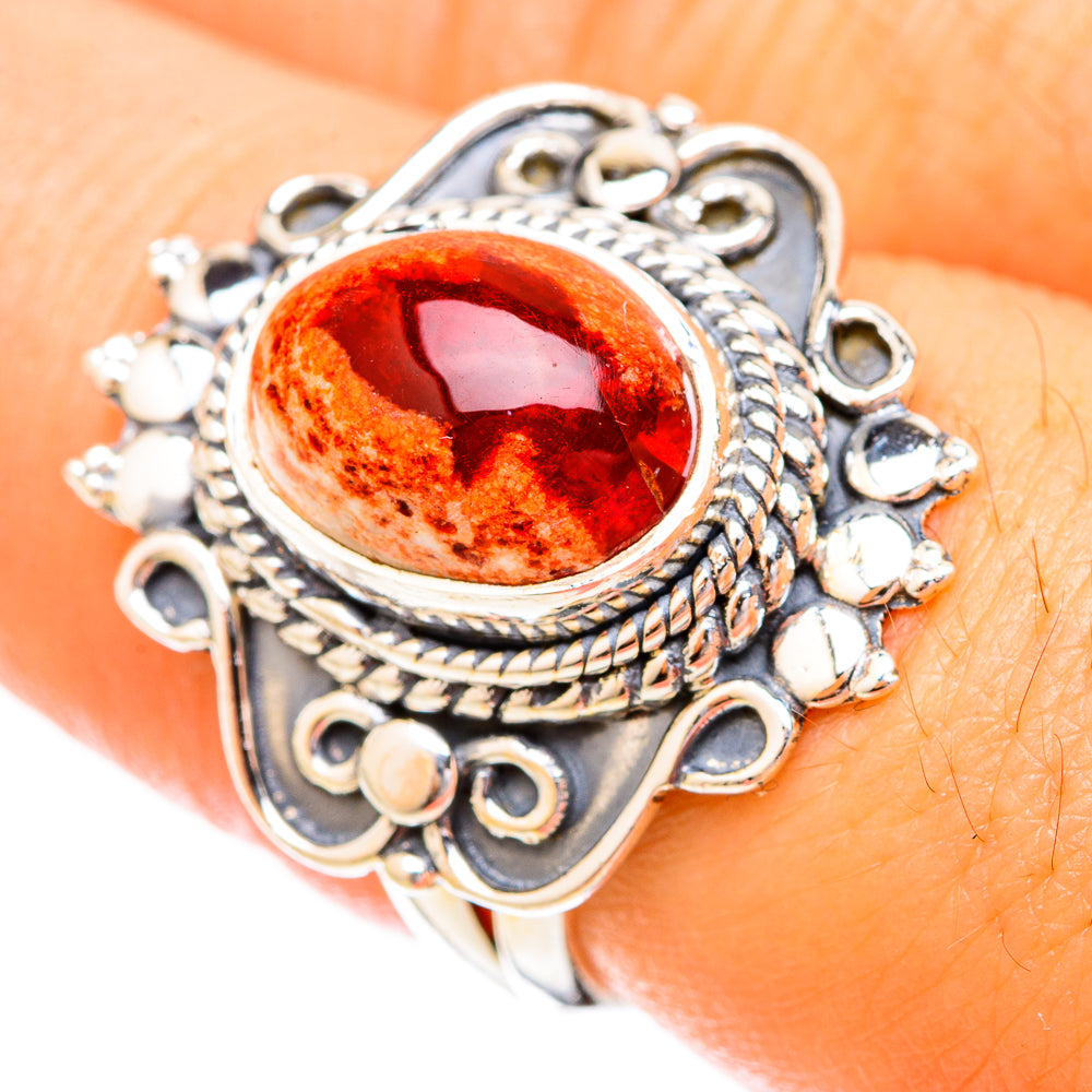 Mexican Fire Opal Rings handcrafted by Anasilvercos - RING121119