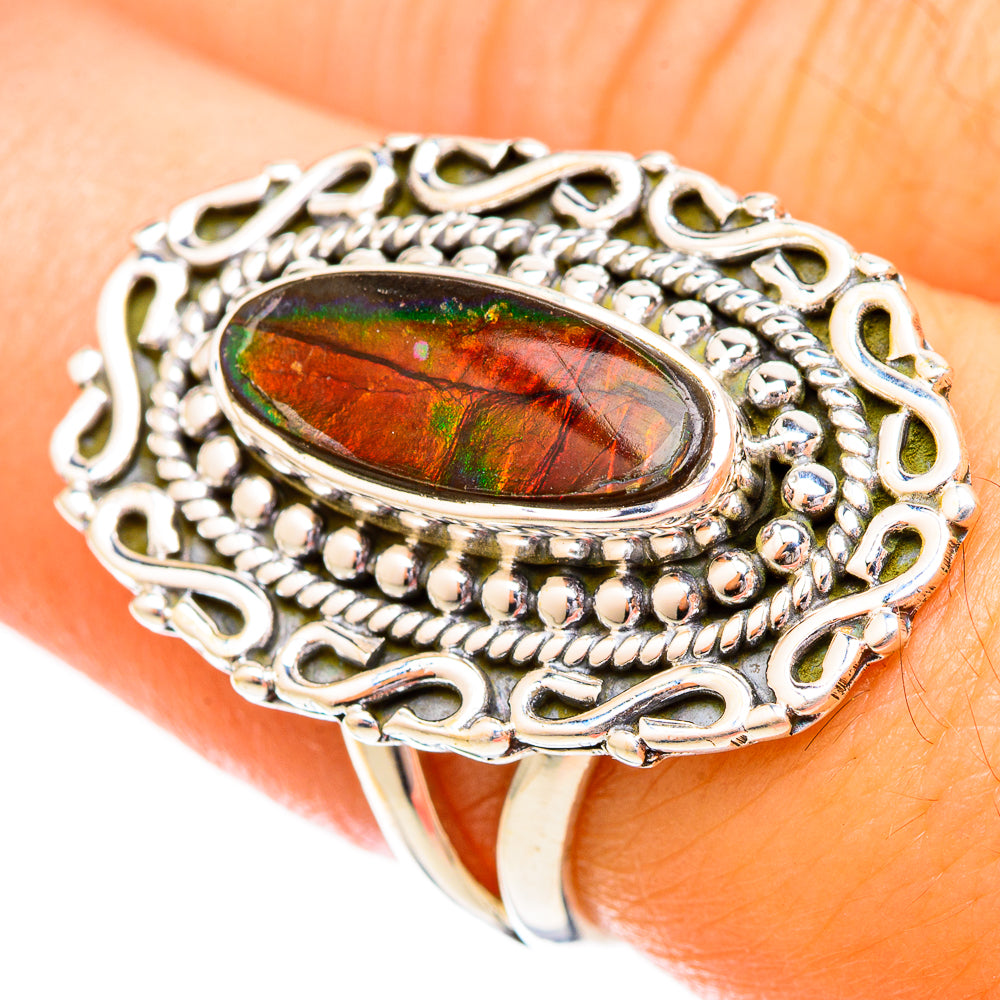 Ammolite Rings handcrafted by Anasilvercos - RING121121