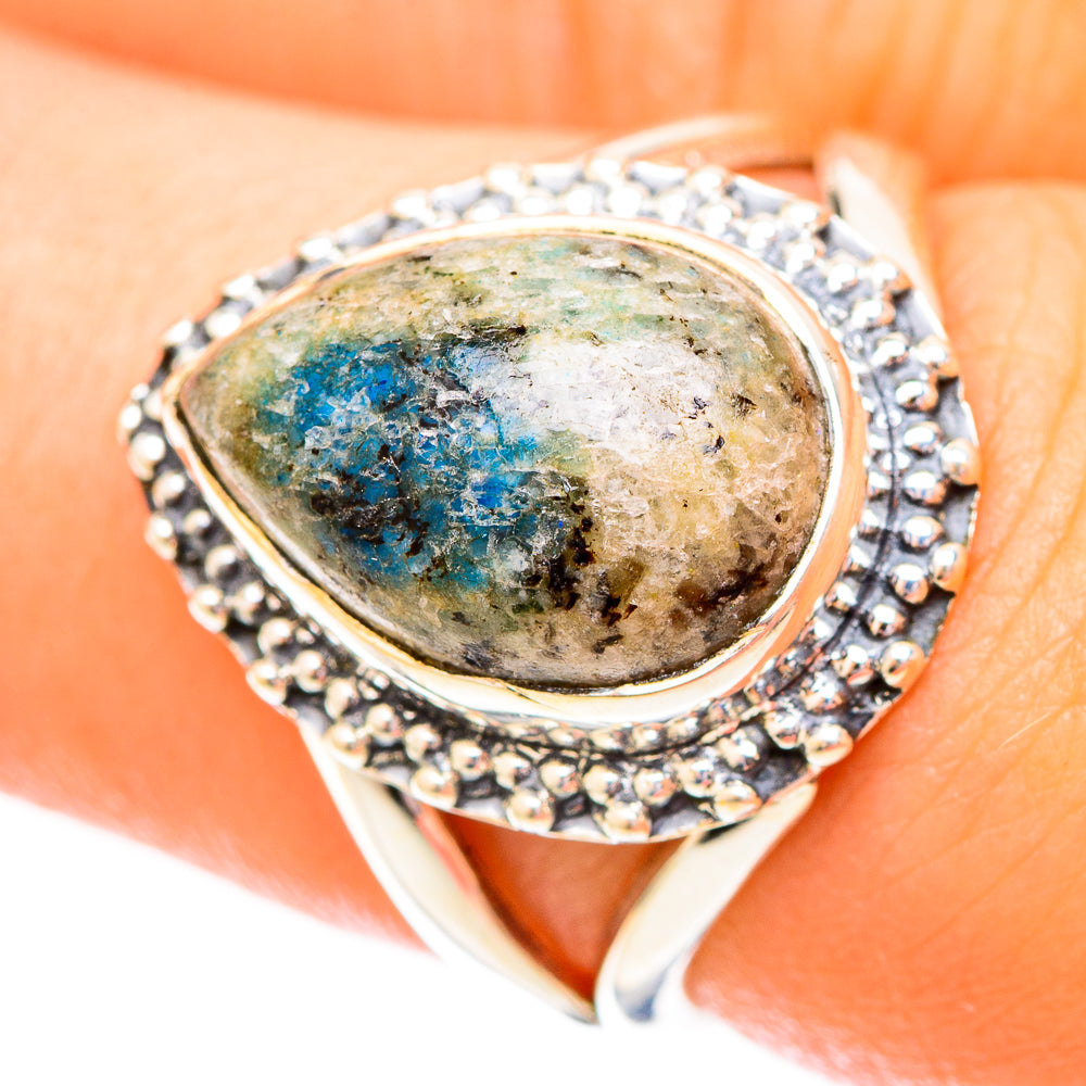 K2 Blue Azurite Rings handcrafted by Anasilvercos - RING121122
