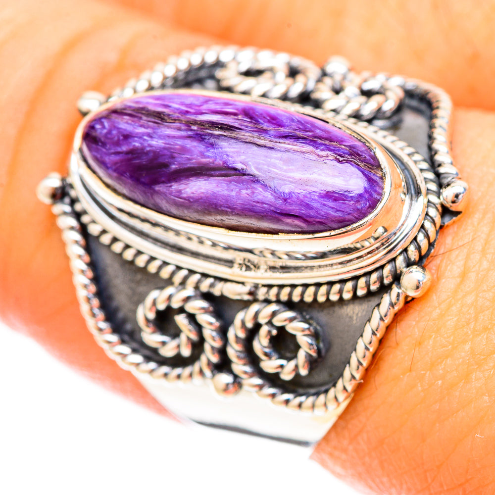 Charoite Rings handcrafted by Anasilvercos - RING121141