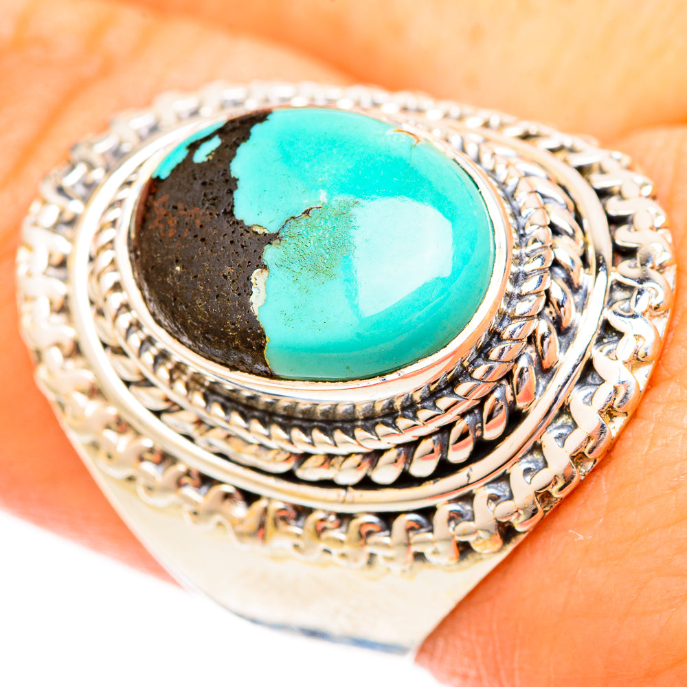 Tibetan Turquoise Rings handcrafted by Anasilvercos - RING121153