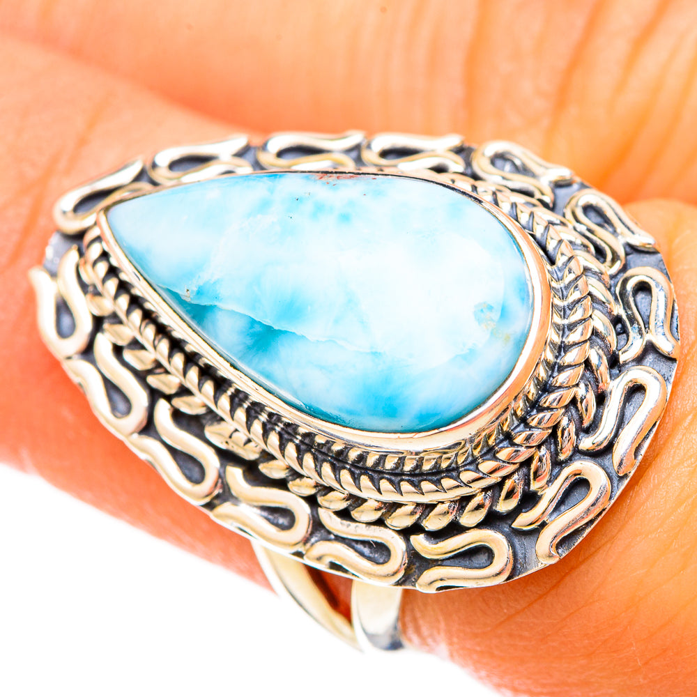 Larimar Rings handcrafted by Anasilvercos - RING121157
