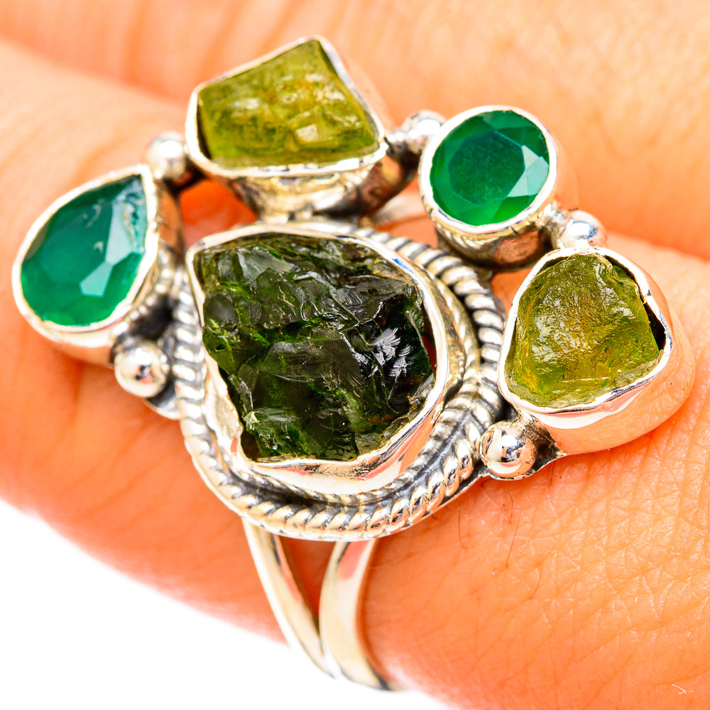 Chrome Diopside Rings handcrafted by Anasilvercos - RING121159