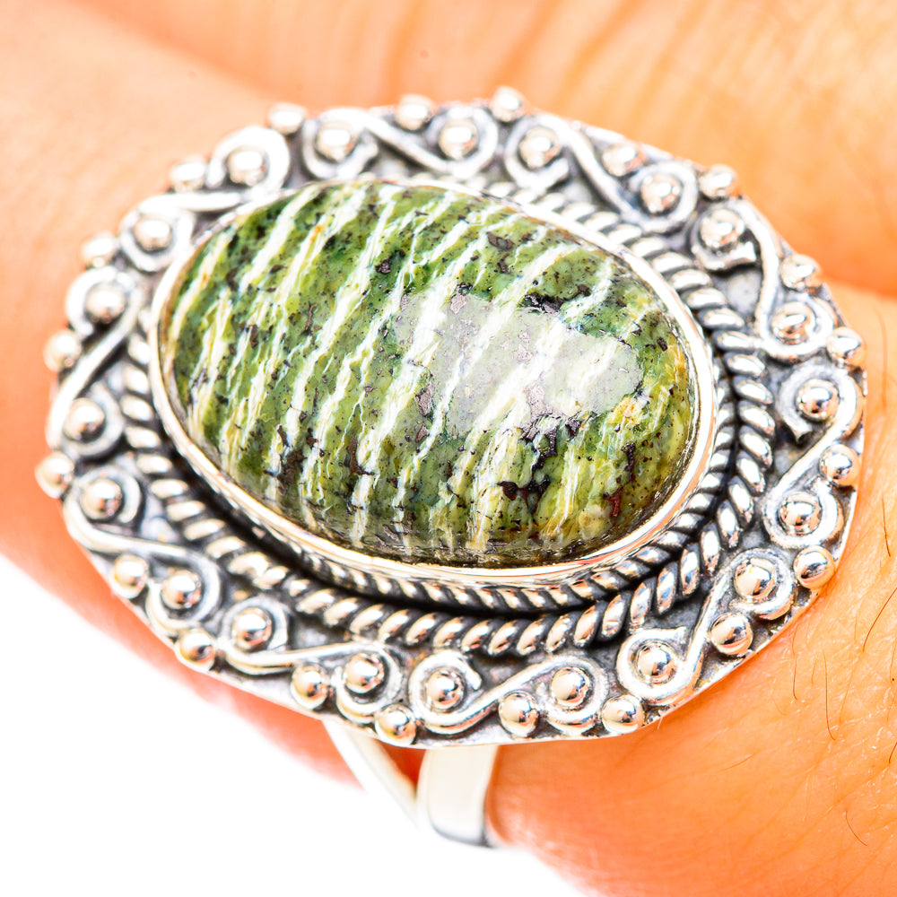 Green Swiss Opal Rings handcrafted by Anasilvercos - RING121162