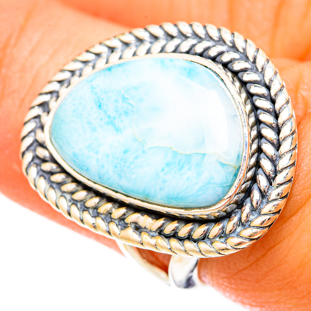 Larimar Rings handcrafted by Anasilvercos - RING121178