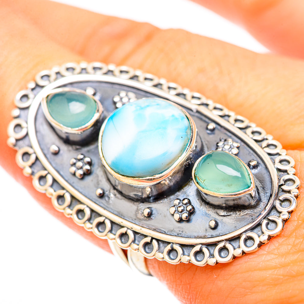 Larimar Rings handcrafted by Anasilvercos - RING121181