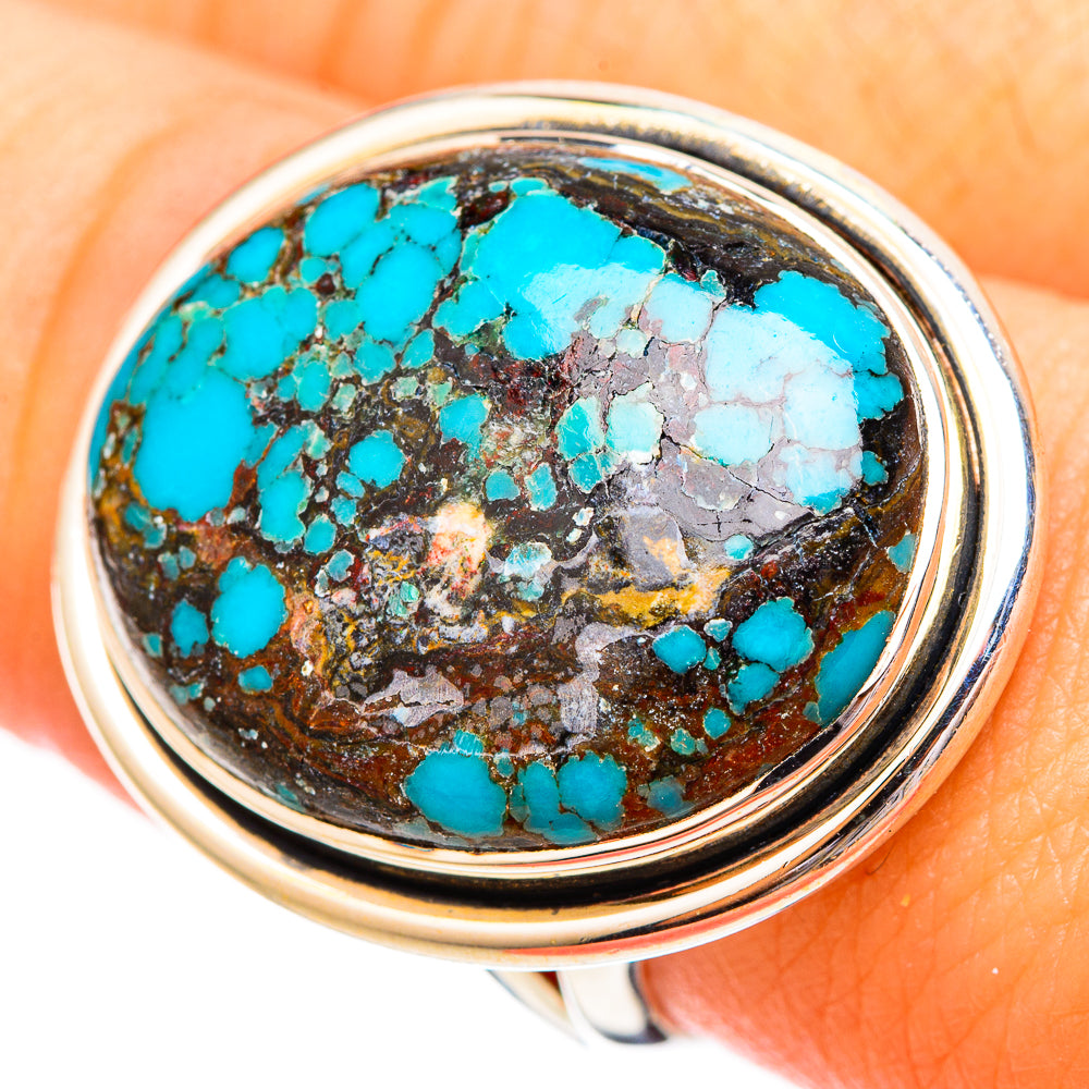 Tibetan Turquoise Rings handcrafted by Anasilvercos - RING121185