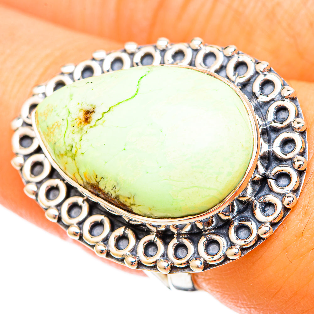 Lemon Chrysoprase Rings handcrafted by Anasilvercos - RING121187