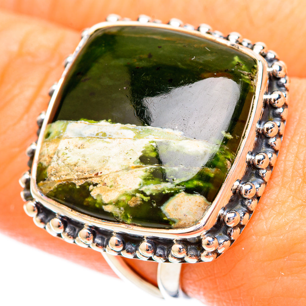 Australian Green Opal Rings handcrafted by Anasilvercos - RING121188